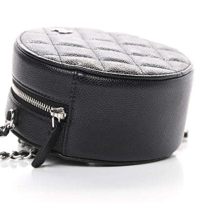 Chanel Caviar Quilted Round Clutch With Chain Black 9 of 11