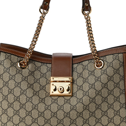 Gucci GG Supreme Monogram Medium Padlock Tote Beige Cuir 9 of 13