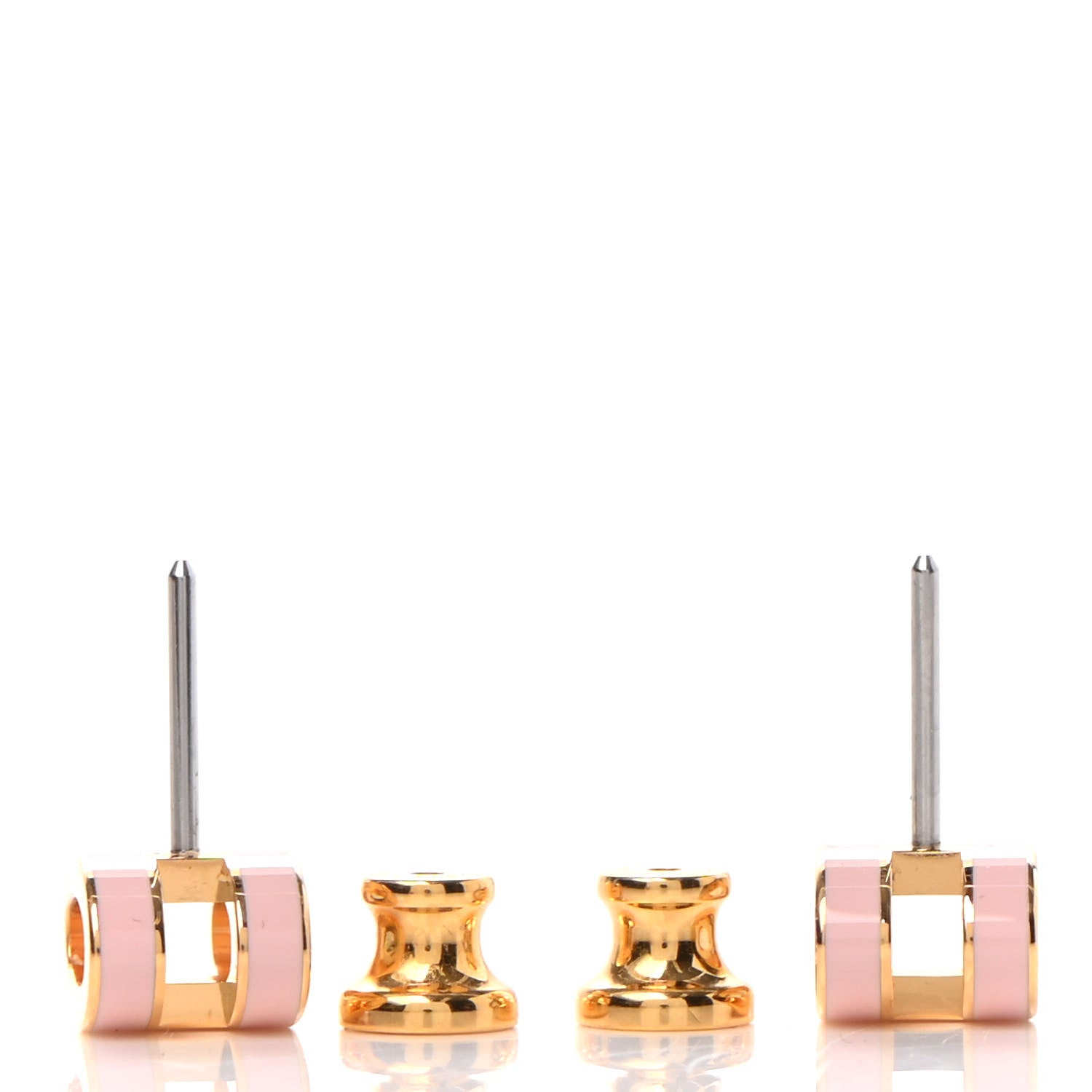 Hermes Rose Gold Lacquered Mini Pop H Earrings Rose Dragee 3 of 6