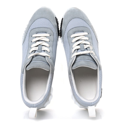 Hermes Textured Mesh Suede Goatskin Bouncing Sneakers 39 Gris Nuage 2 of 11