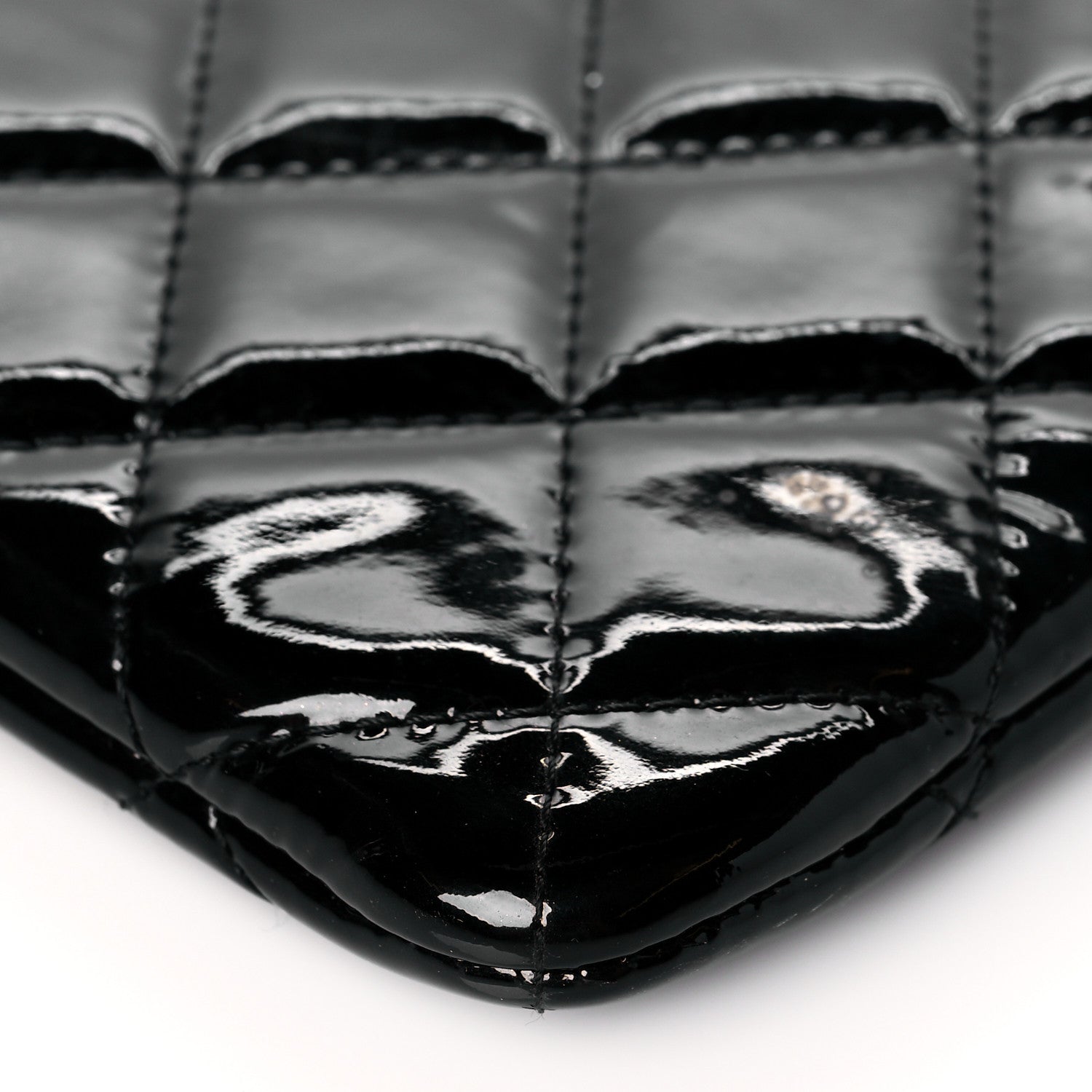 Chanel Patent Calfskin Quilted Medium Cosmetic Case Black 9 of 10