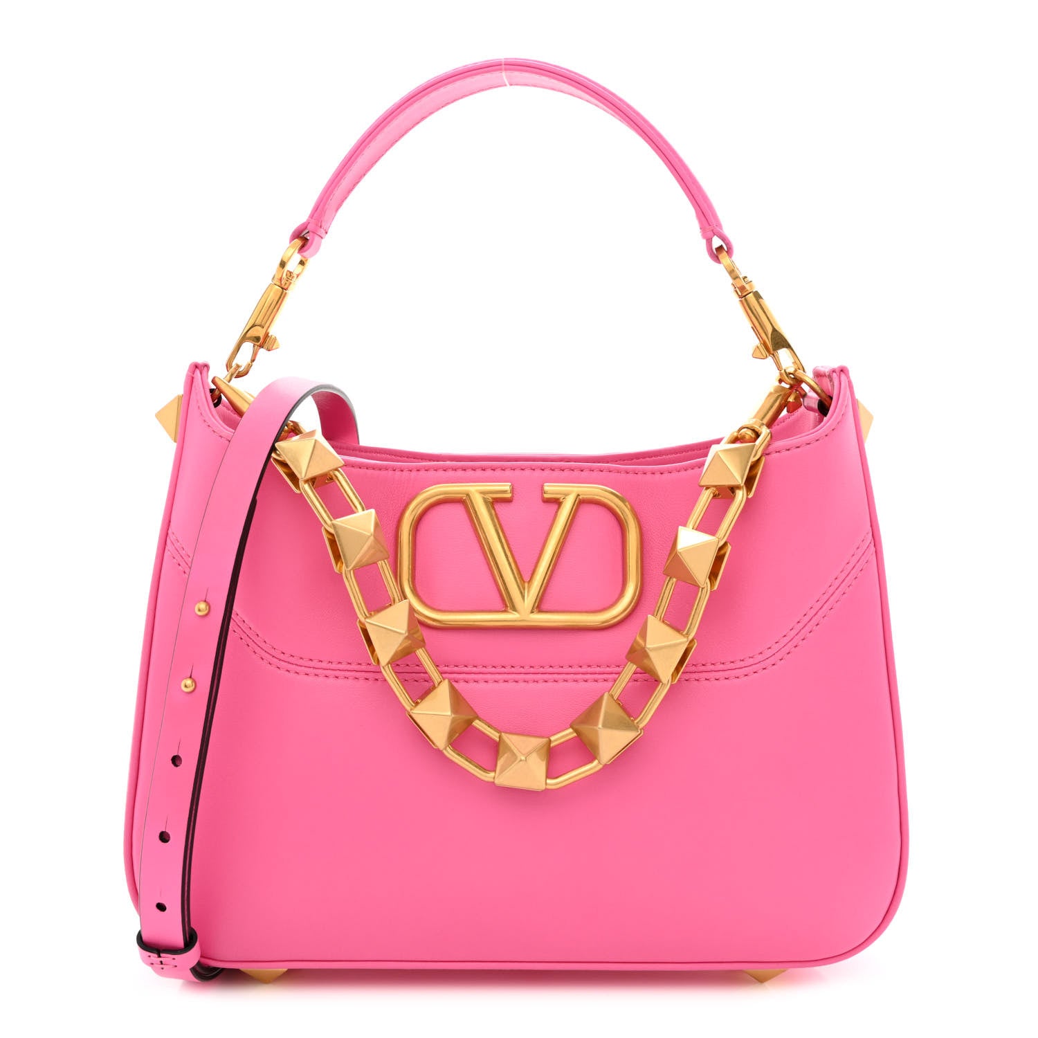 Valentino Garavani Nappa Stud Sign Hobo Feminine Pink 1 of 9