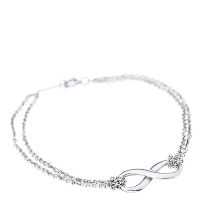 Tiffany Sterling Silver Infinity Double Chain Bracelet 1 of 6