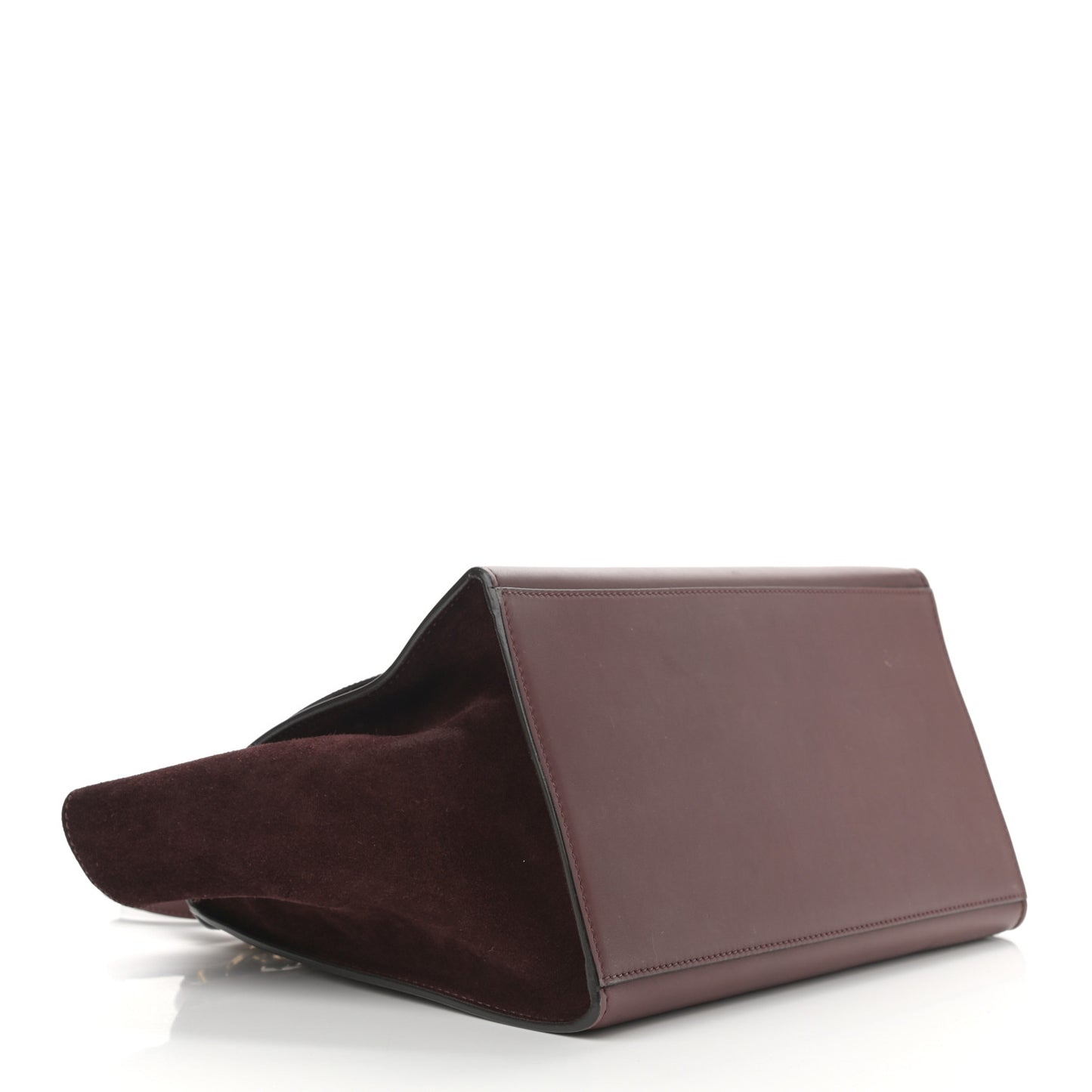 Smooth Calfskin Suede Medium Trapeze Burgundy
