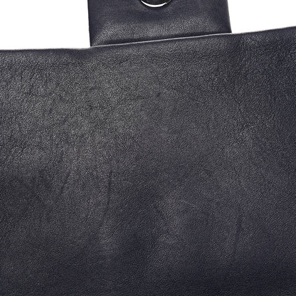 Chanel Washed Lambskin Quilted Chain Around Maxi Flap Dark Navy Blue 13 of 14