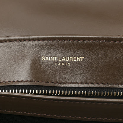 Saint Laurent Calfskin Y Quilted Monogram Toy Loulou Crossbody Bag Soil Brown 6 of 11