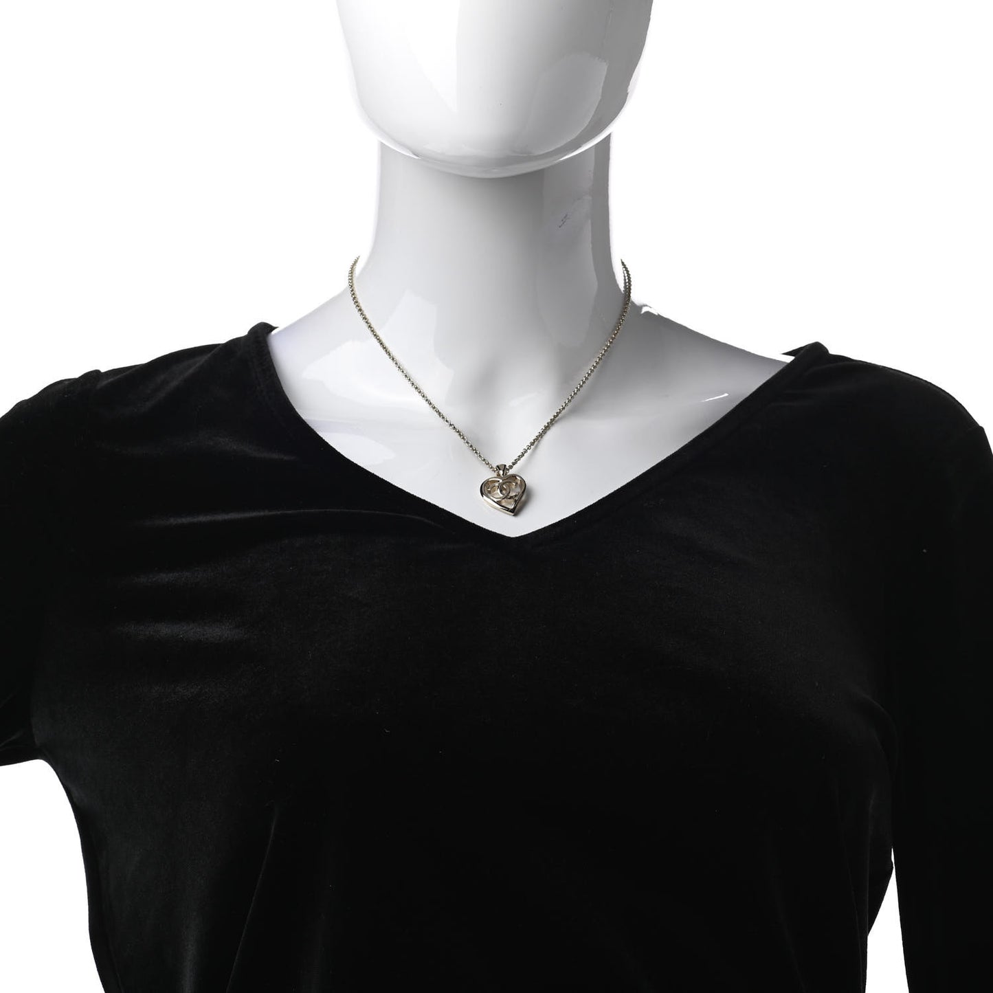 CC Heart Chain Pendant Necklace Gold