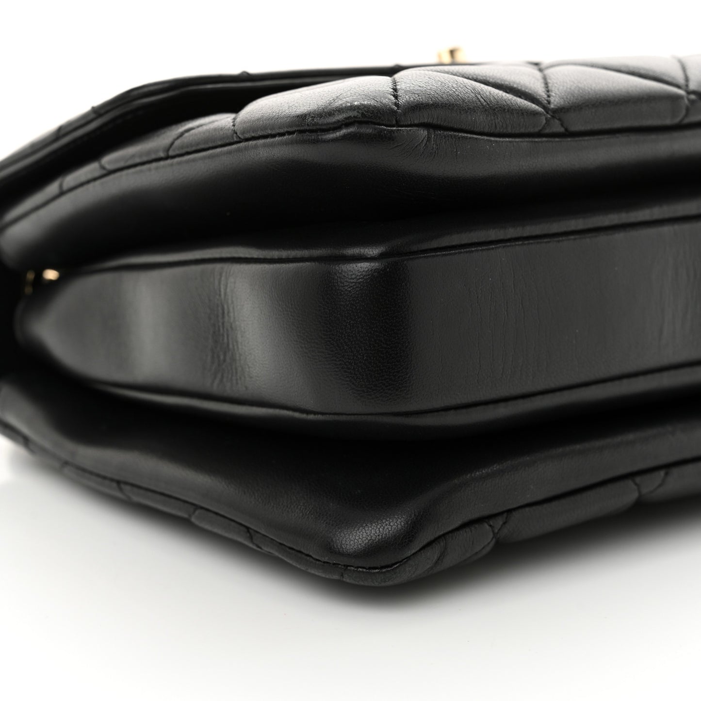 Lambskin Quilted Small Trendy CC Dual Handle Flap Bag Black