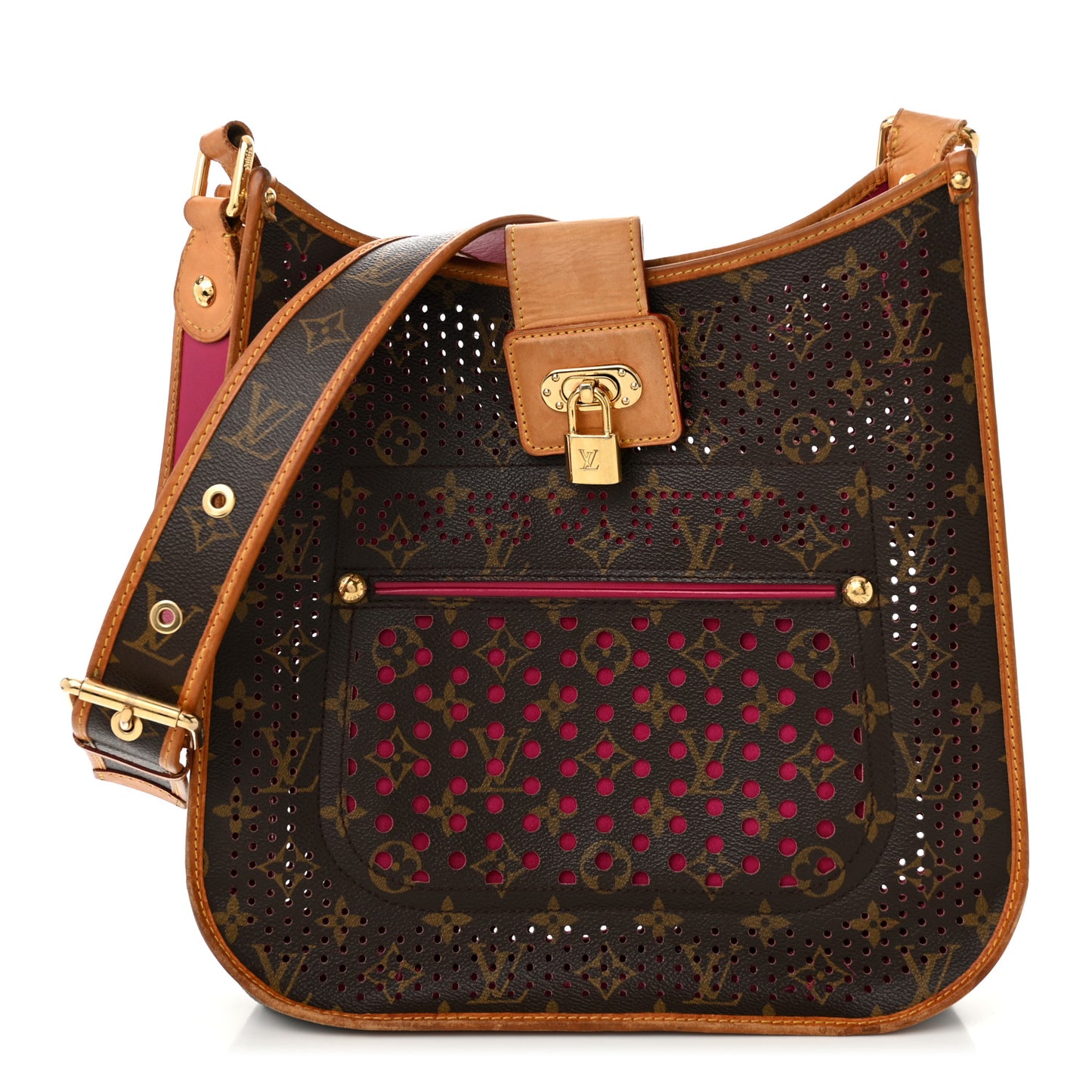 Monogram Perforated Musette Fuchsia