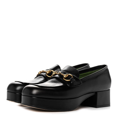 Gucci Goatskin Houdan Platform Loafers 37 Black 3 of 11