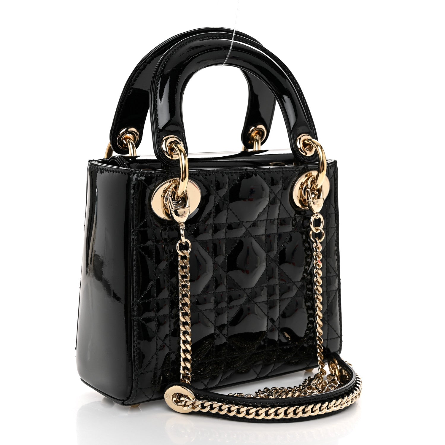 Christian Dior Patent Cannage Mini Lady Dior Black 3 of 9