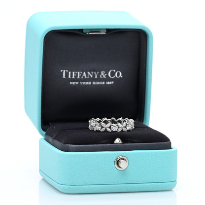 Tiffany Platinum Diamond Victoria Alternating Band Ring 54 6.75 5 of 5