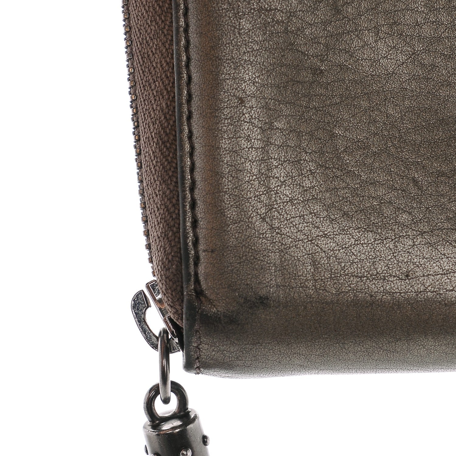 Gucci Metallic Pebbled Calfskin Soho Zip Around Wallet Sasso 7 of 12