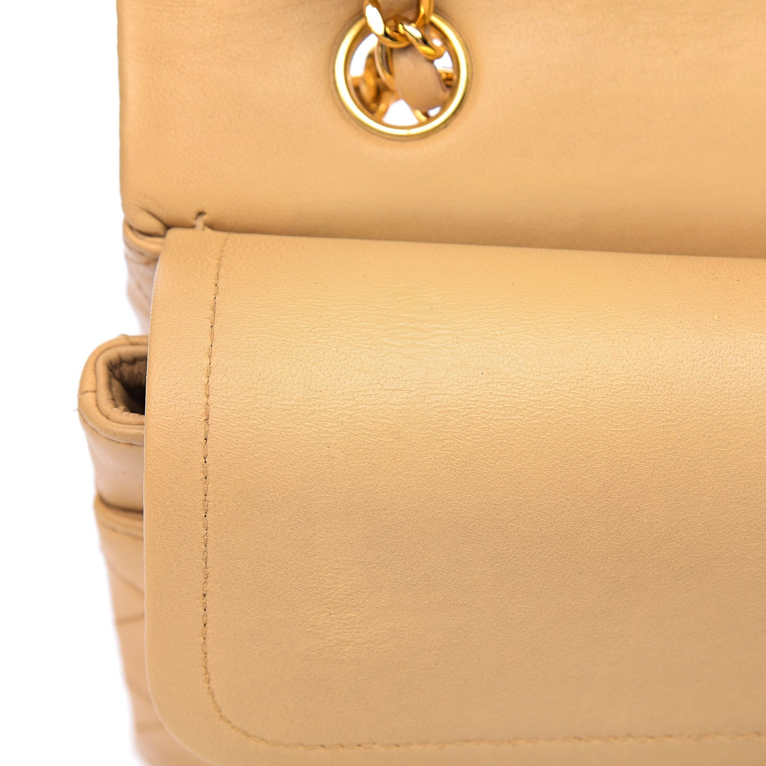 Chanel Lambskin Quilted Medium Double Flap Beige 9 of 14