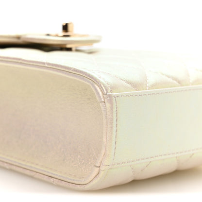 Chanel Iridescent Lambskin Quilted CC Phone Holder Ivory 10 of 12