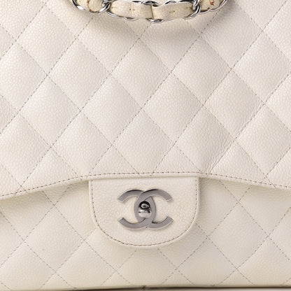 Chanel Caviar Quilted Jumbo Single Flap White 13 of 13