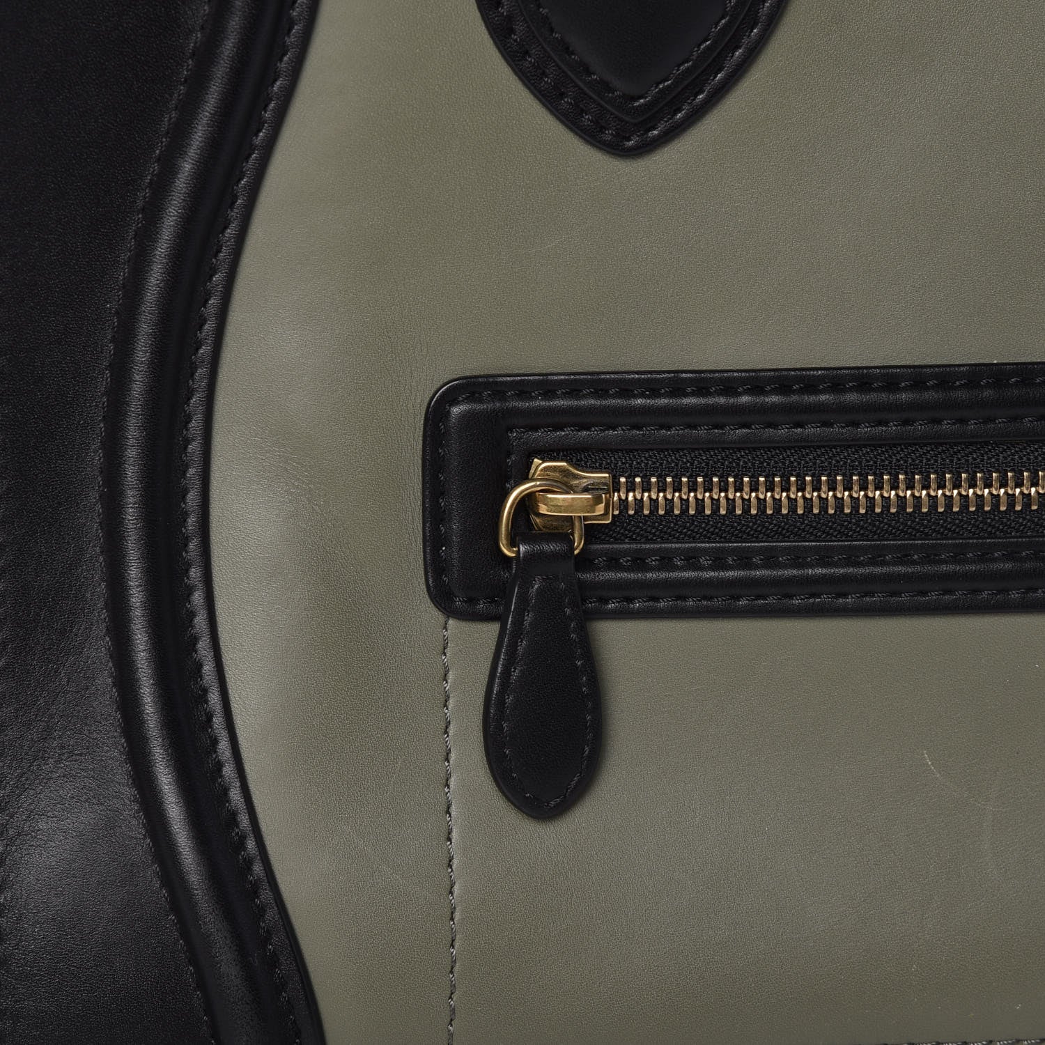 Celine Satin Calfskin Suede Mini Tri-Color Luggage Almond 13 of 13