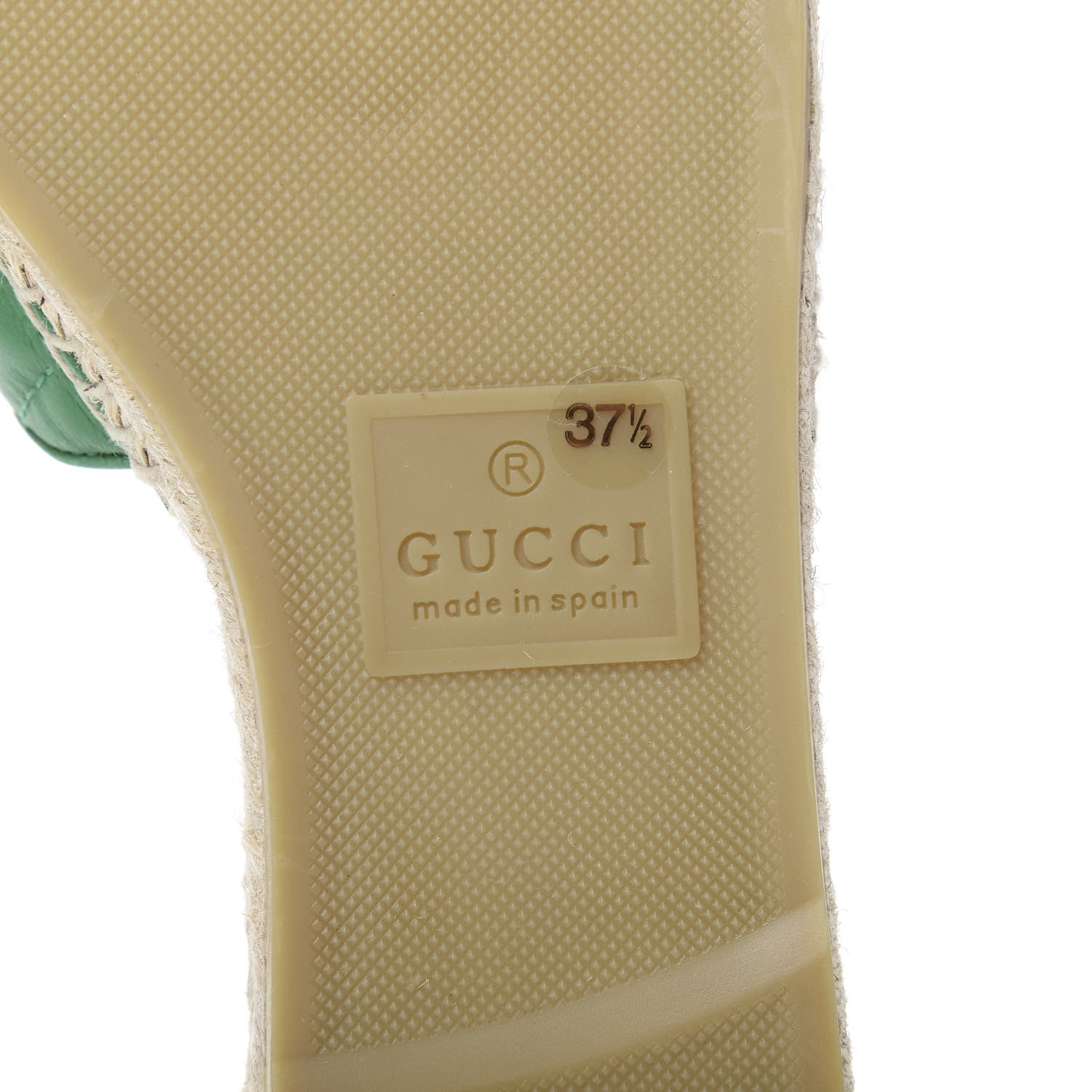 Gucci Nappa Matelasse GG Marmont Espadrille Slide Sandals 37.5 New Shamarock 7 of 8