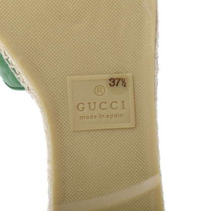Gucci Nappa Matelasse GG Marmont Espadrille Slide Sandals 37.5 New Shamarock 7 of 8