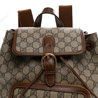 Gucci GG Supreme Monogram Azalea Calfskin Retro Interlocking G Buckle Backpack Beige Ebony Brown Sugar 7 of 9