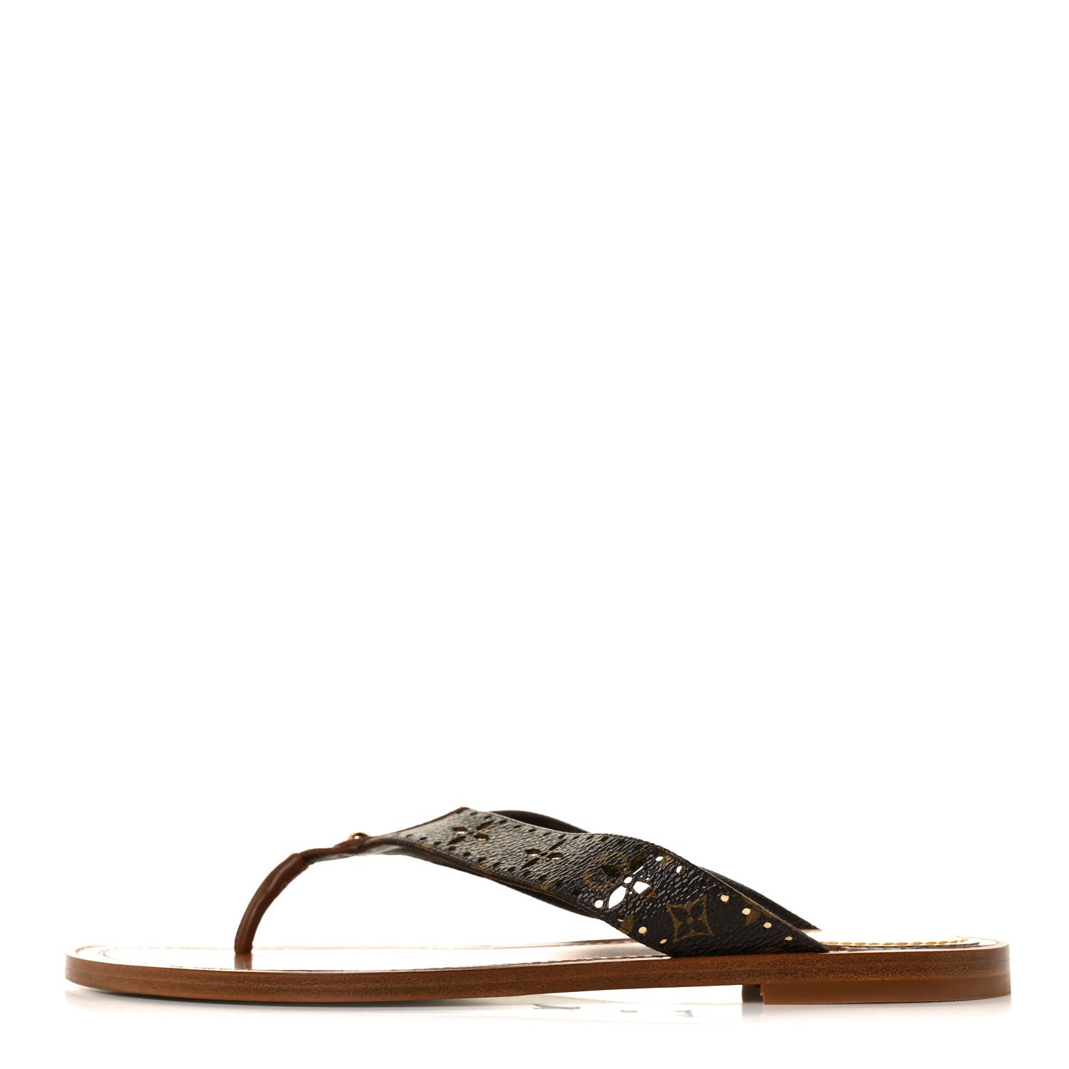 Louis Vuitton Monogram Sunny Flat Thong Sandals 39 Brown 1 of 8