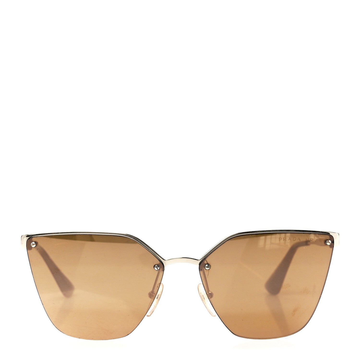 Prada Polarized Cat Eye Sunglasses SPR 68T Gold 2 of 9