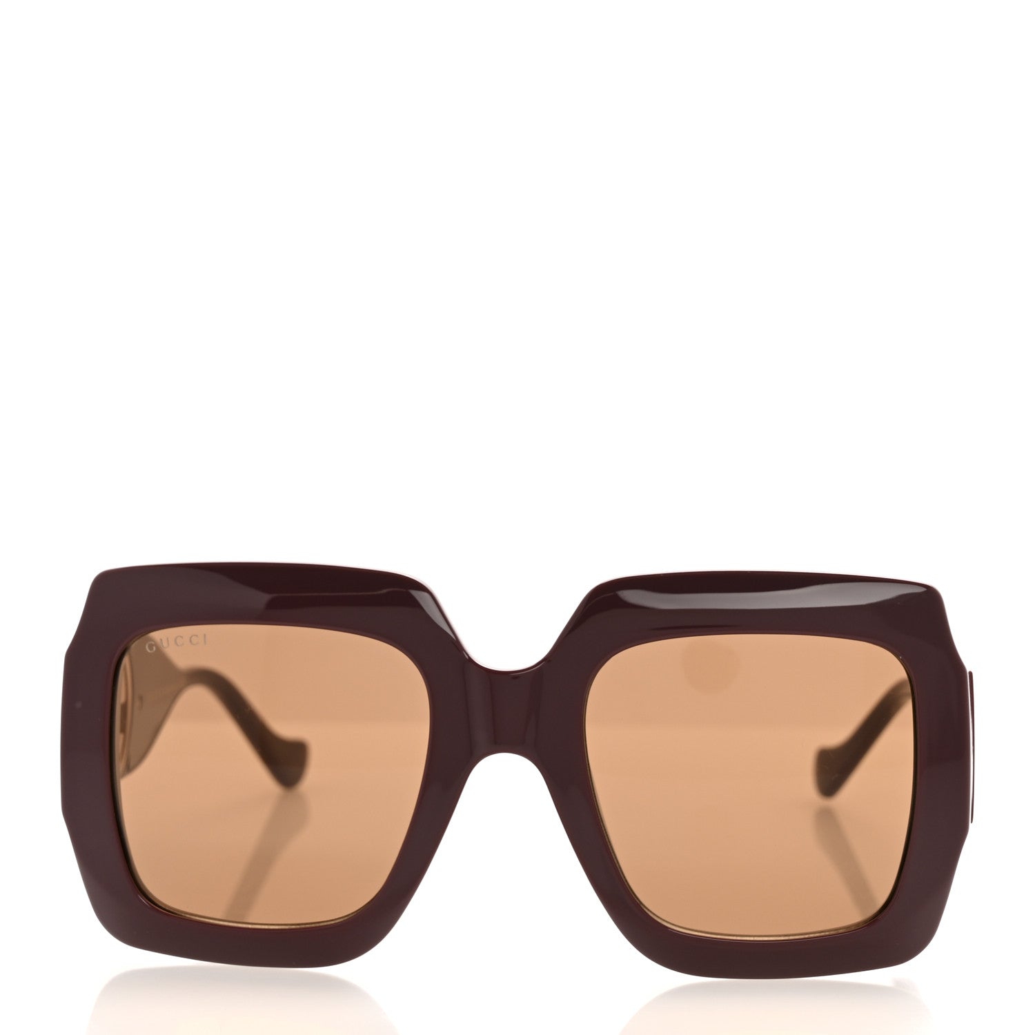 Gucci Acetate Rectangular Frame Chain Sunglasses GG1022S Burgundy 2 of 9