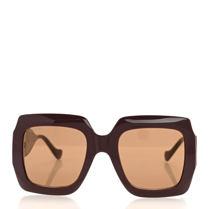 Gucci Acetate Rectangular Frame Chain Sunglasses GG1022S Burgundy 2 of 9