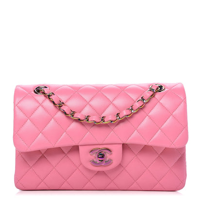 Chanel Lambskin Quilted Mini Rectangular Flap Pink Yellow 1 of 11