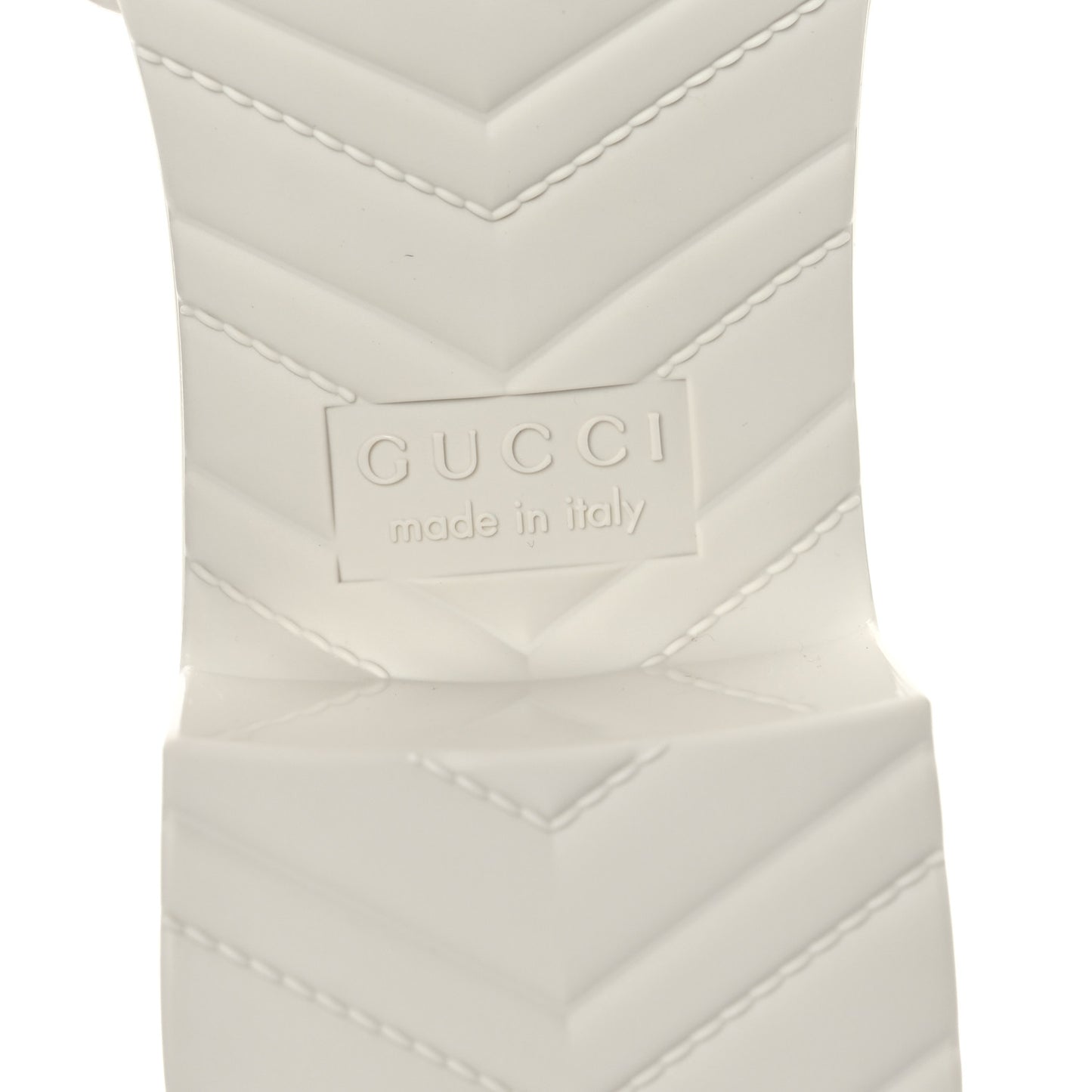 Rubber Gucci Logo Womens Platform 20/60mm Slide Sandals 35 Mystic White