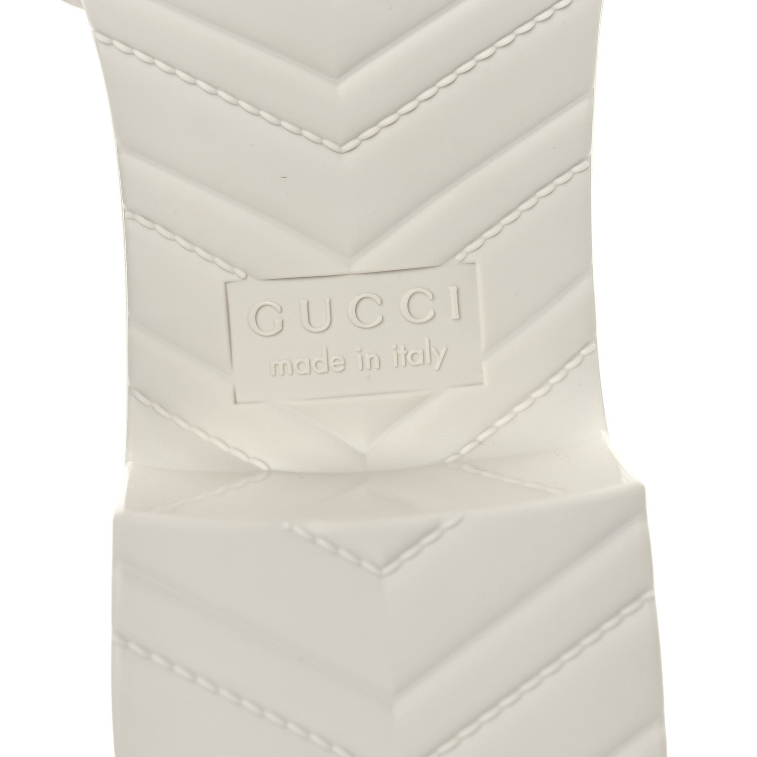Gucci Rubber Gucci Logo Womens Platform 20/60mm Slide Sandals 35 Mystic White 6 of 8