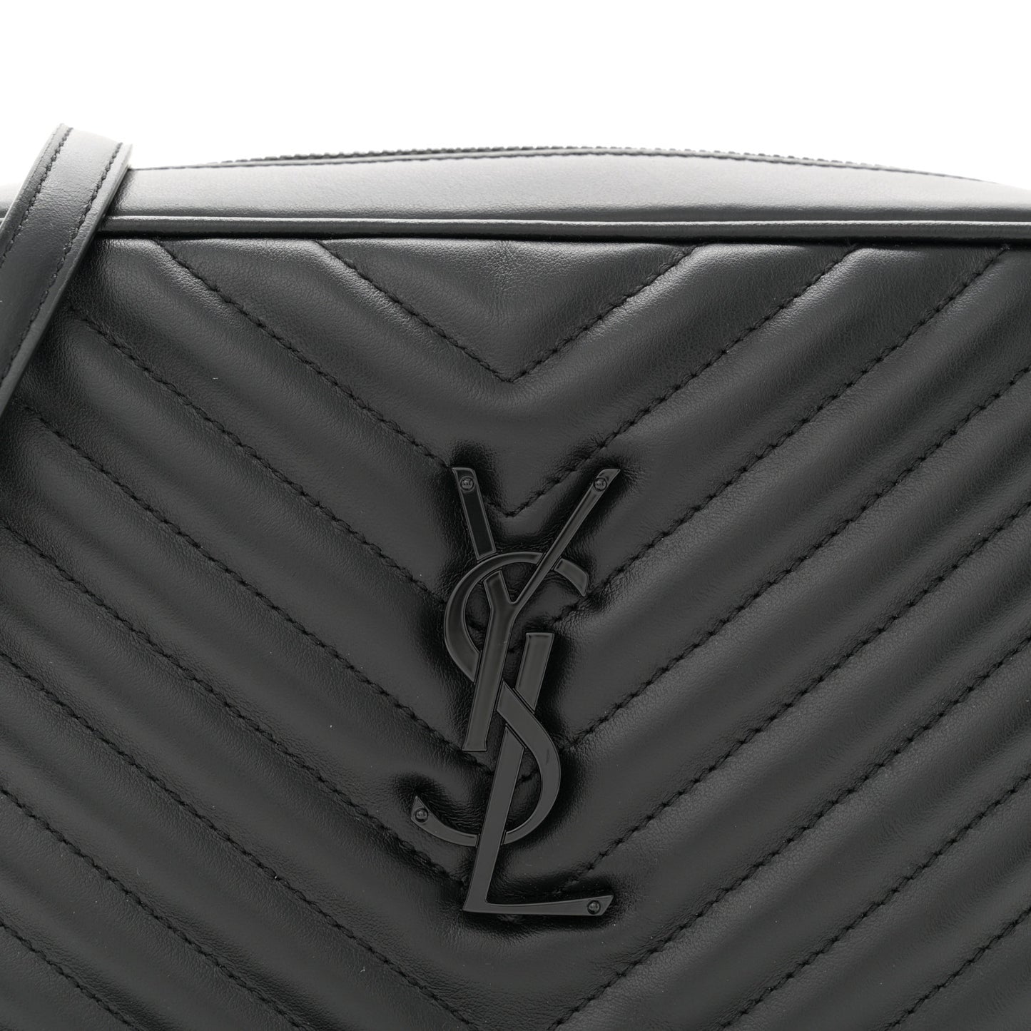 Calfskin Matelasse Monogram Monochrome Lou Camera Bag Black