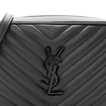 Saint Laurent Calfskin Matelasse Monogram Monochrome Lou Camera Bag Black 8 of 11