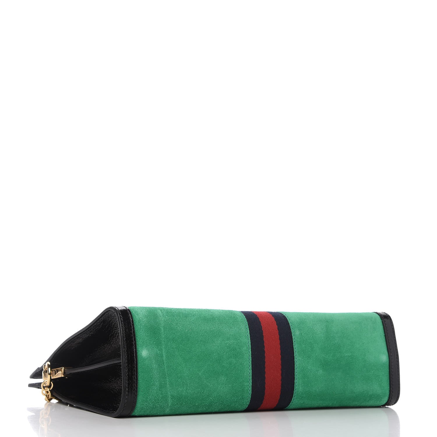 Gucci Suede Patent Web Medium Ophidia Chain Shoulder Bag New Shamarock Black 4 of 10