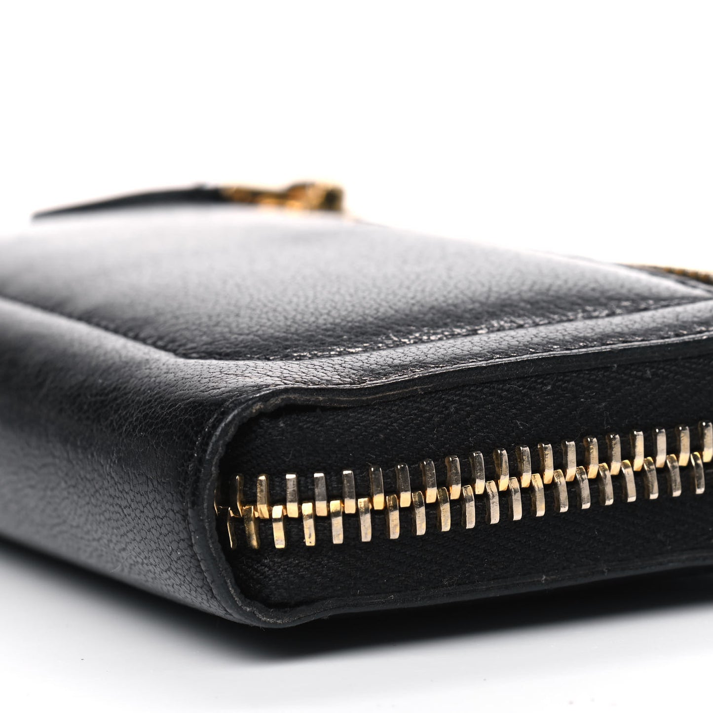Calfskin Zip Around Wallet Black