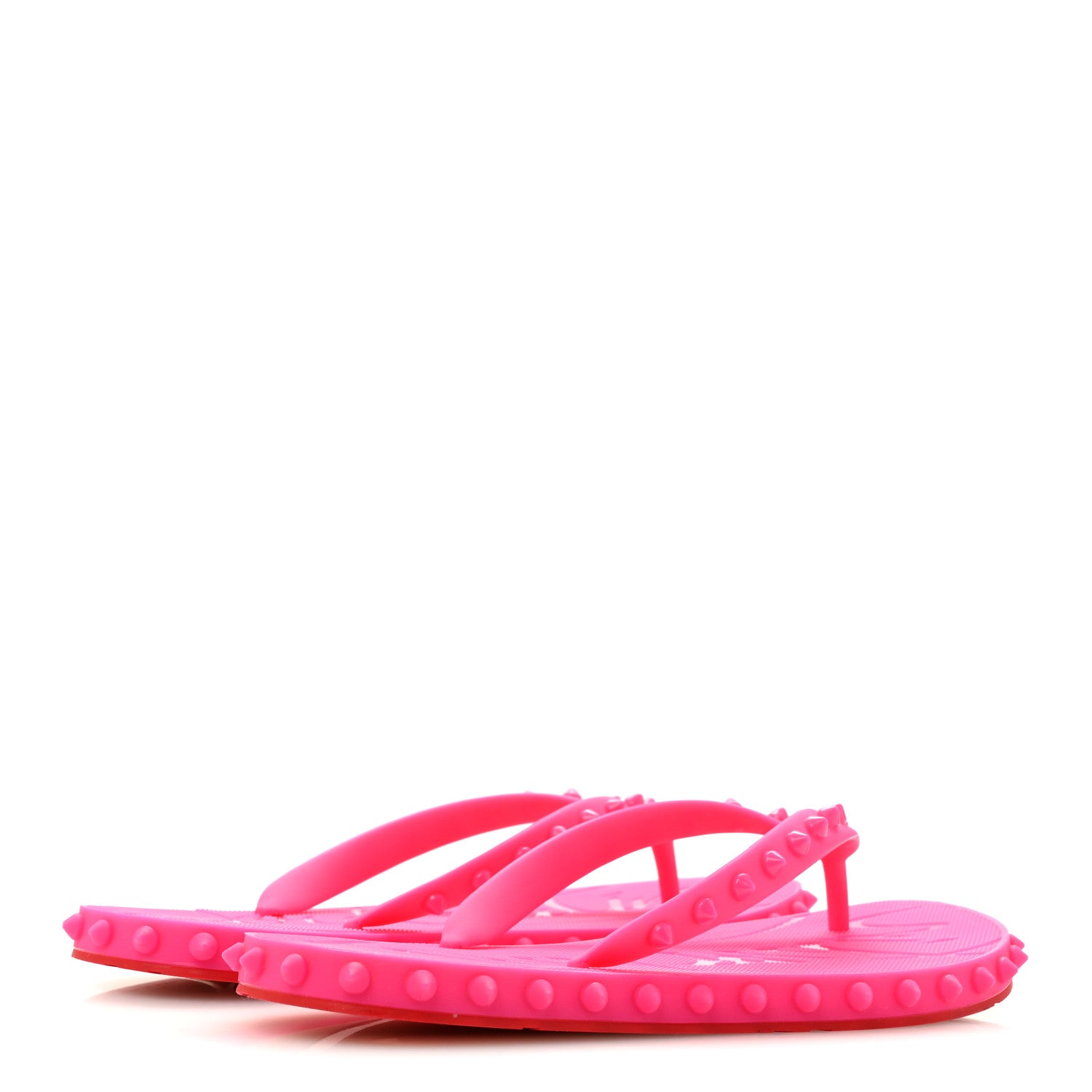 Christian Louboutin Rubber Spike Loubi Donna Flip Flop 37 Pink 5 of 8