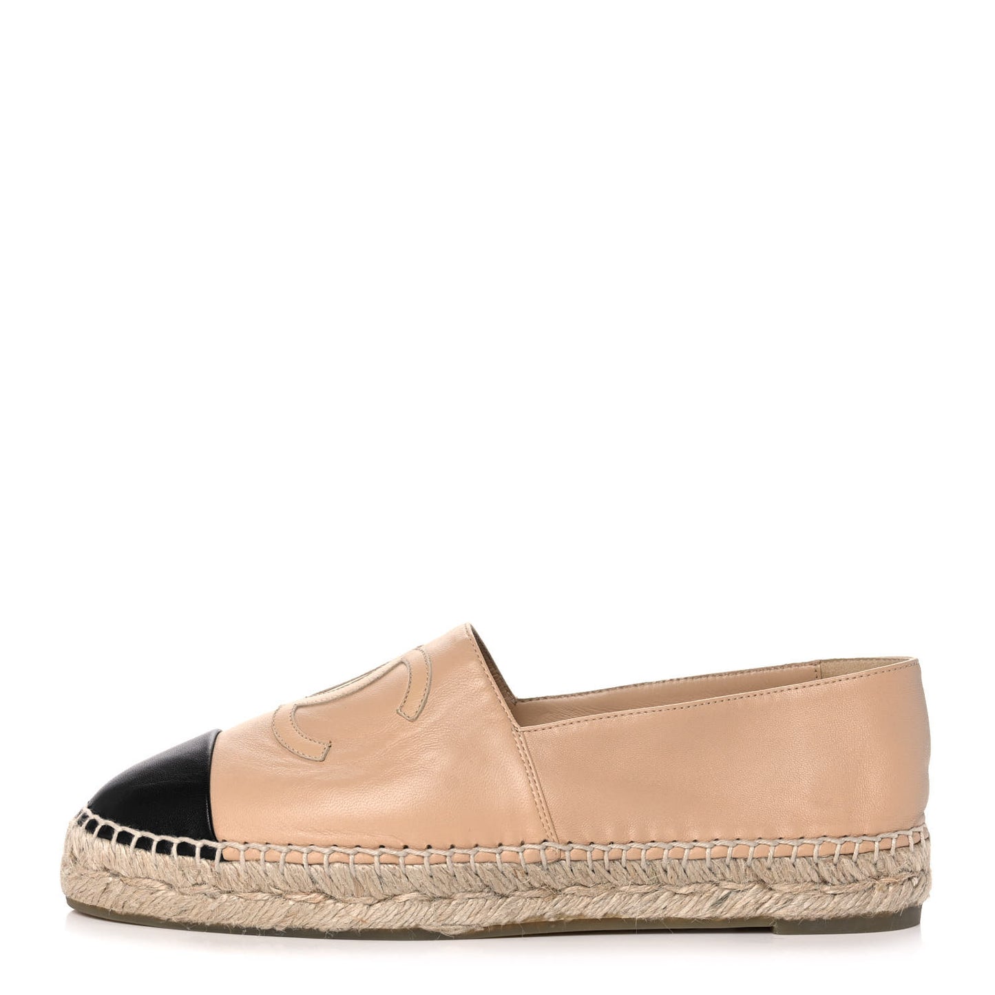 Lambskin CC Espadrilles 39 Beige Black