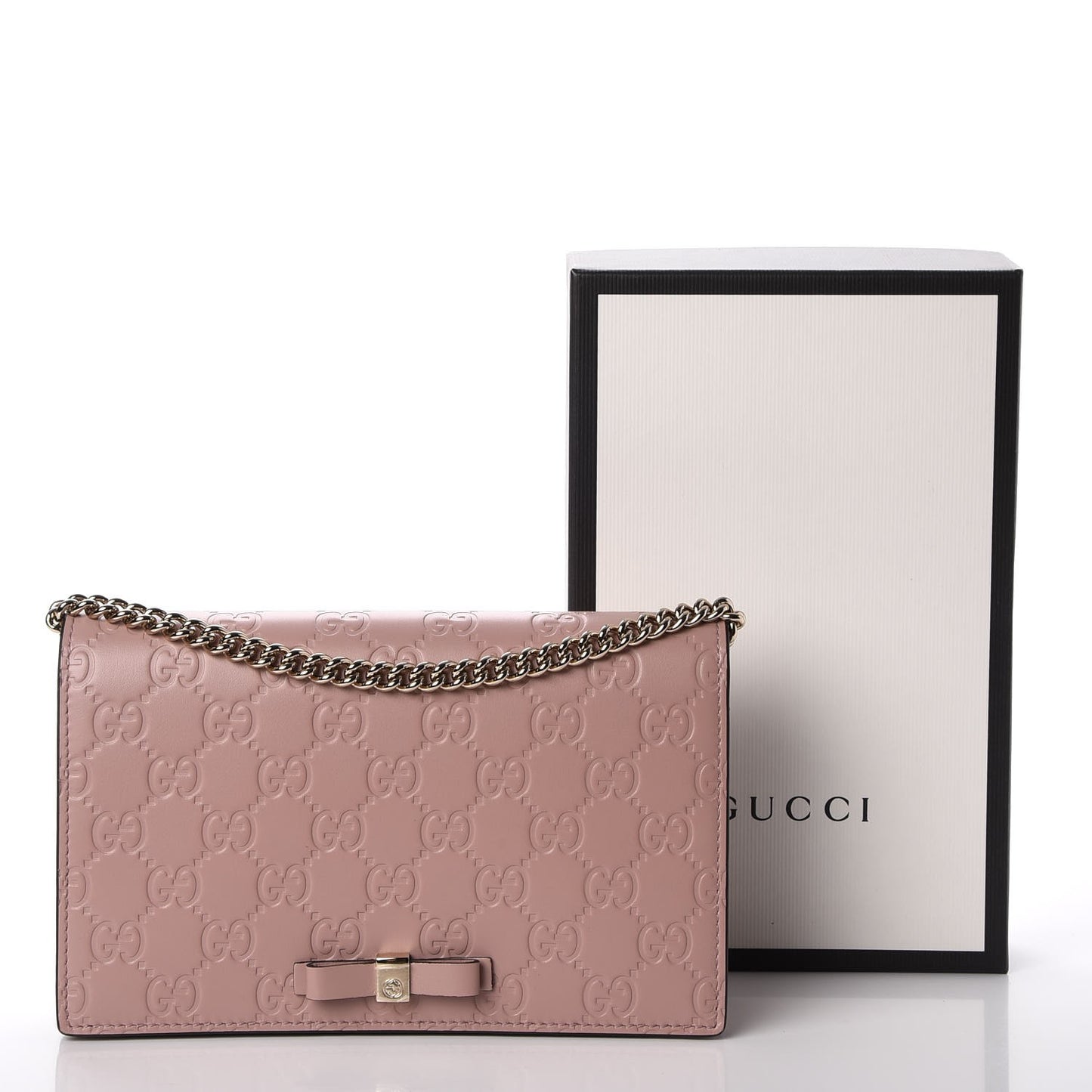 Guccissima Signature Bowy Chain Wallet Dark Cipria