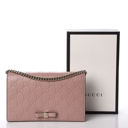 Gucci Guccissima Signature Bowy Chain Wallet Dark Cipria 7 of 7