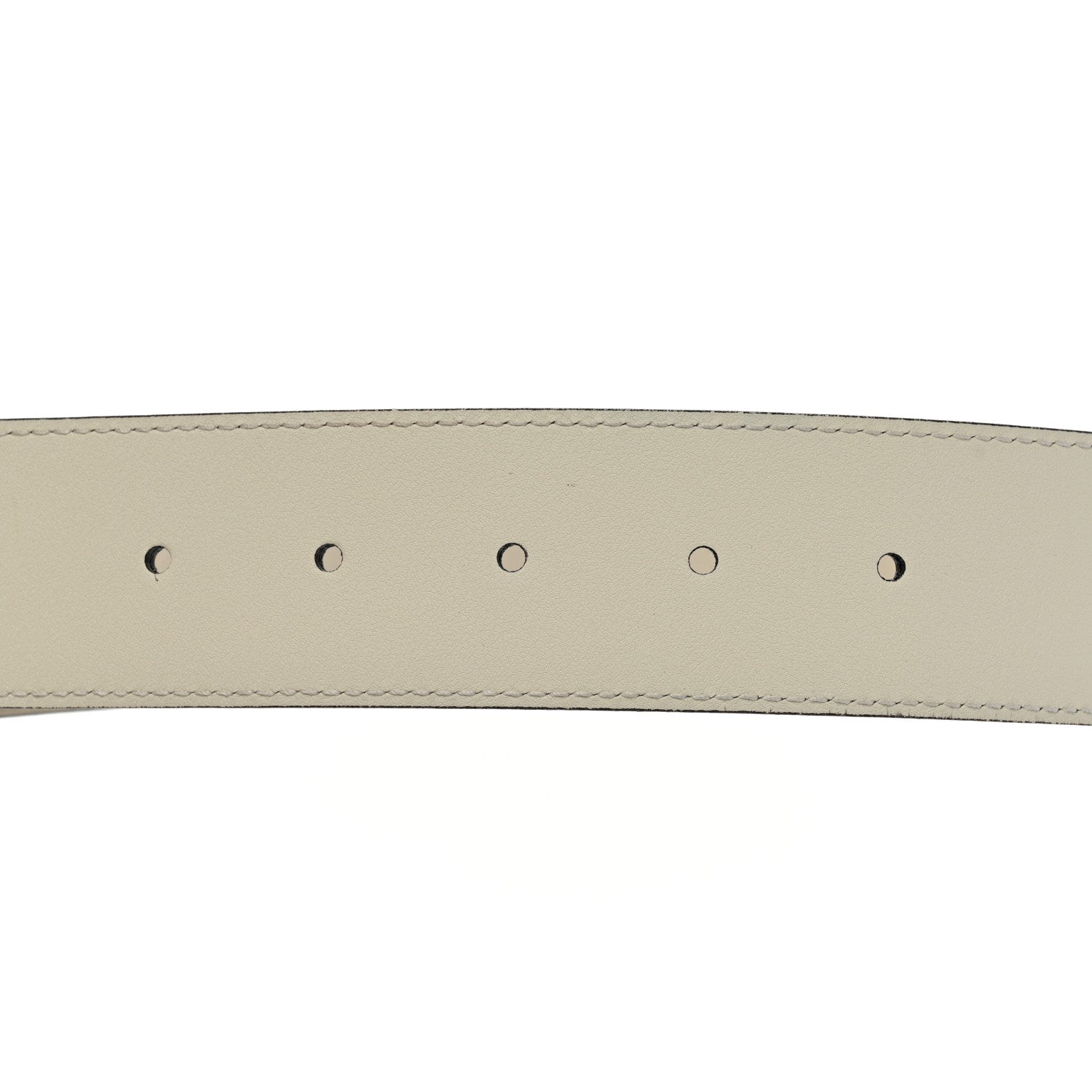 Gucci Azalea Calfskin Enamel Monochrome Double G 40mm Belt 80 32 Mystic White 4 of 5