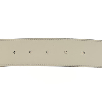 Gucci Azalea Calfskin Enamel Monochrome Double G 40mm Belt 80 32 Mystic White 4 of 5