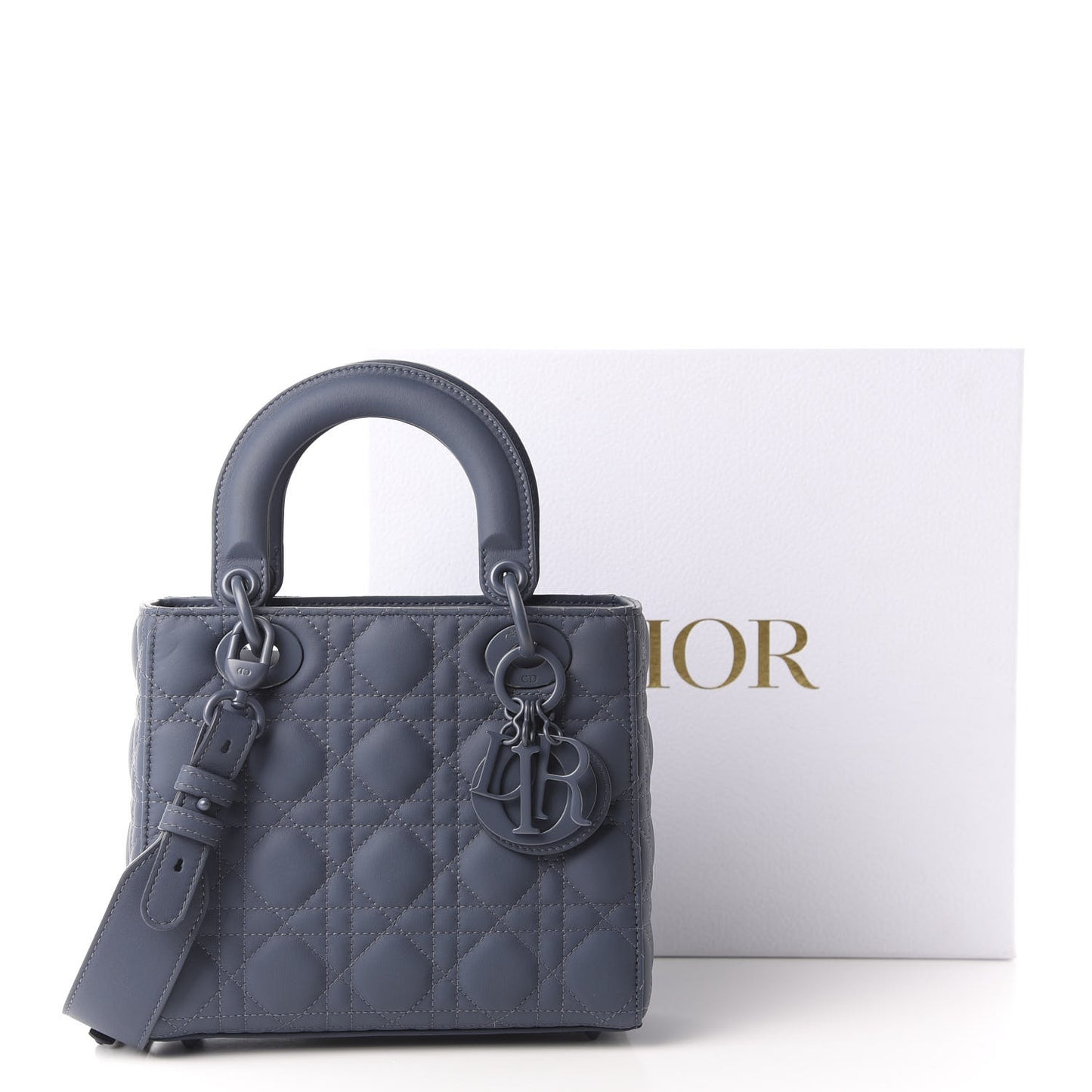 Ultra Matte Calfskin Cannage Small My ABCDior Lady Dior Dark Denim Blue