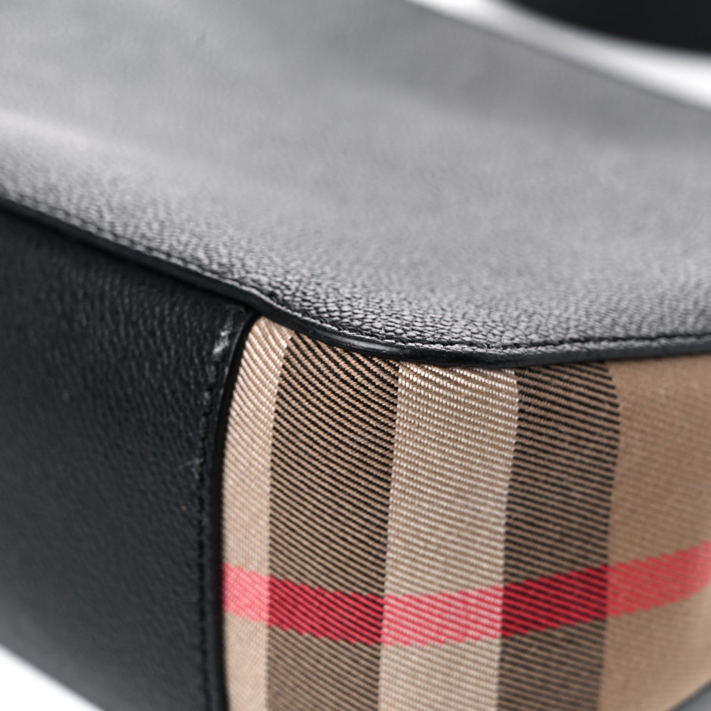 Soft Grain Calfskin House Check Small Helmsley Crossbody Black