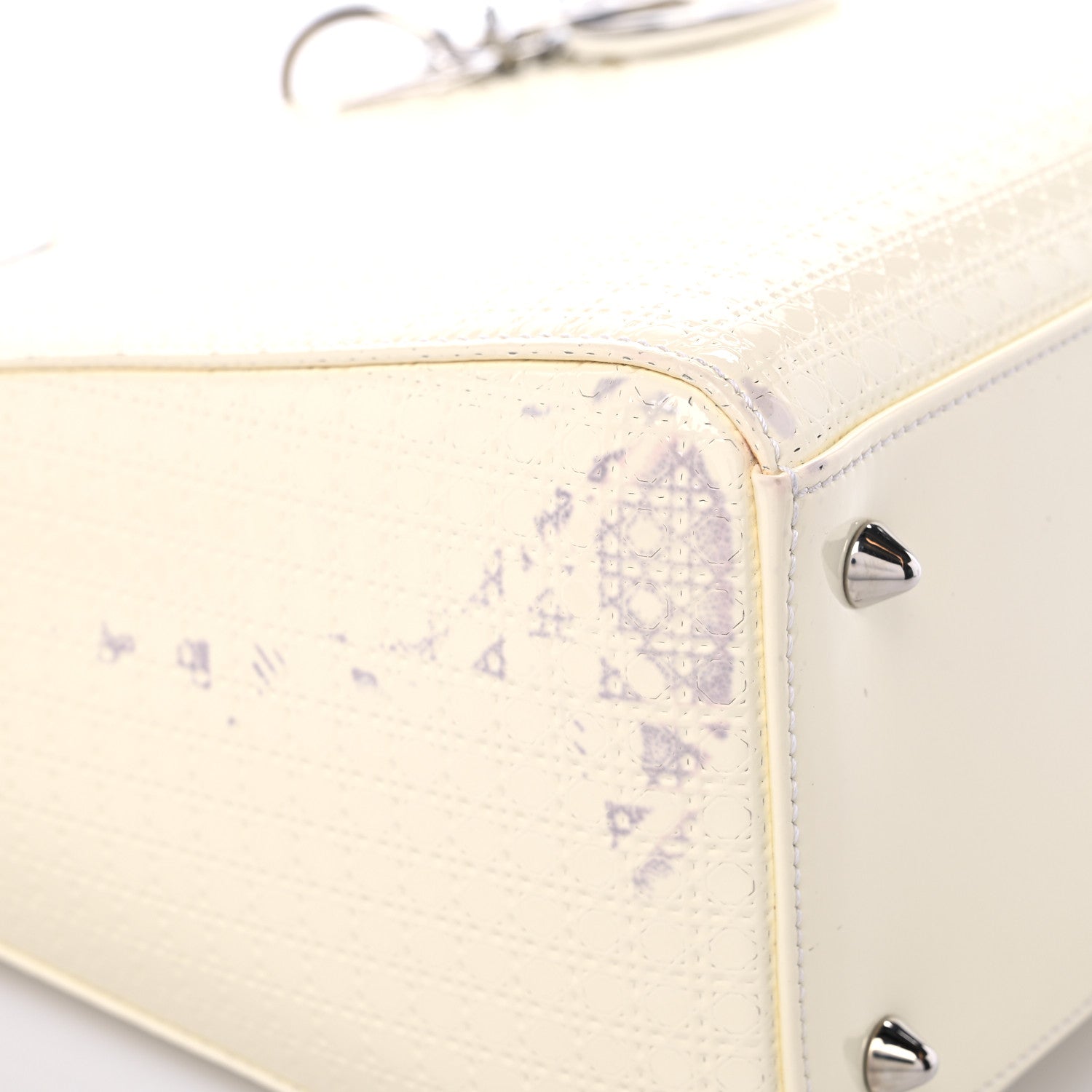 Christian Dior Patent Micro-Cannage Medium Lady Dior White 7 of 13