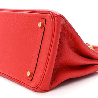 Hermes Taurillon Clemence Birkin 30 Rouge Tomate 11 of 15