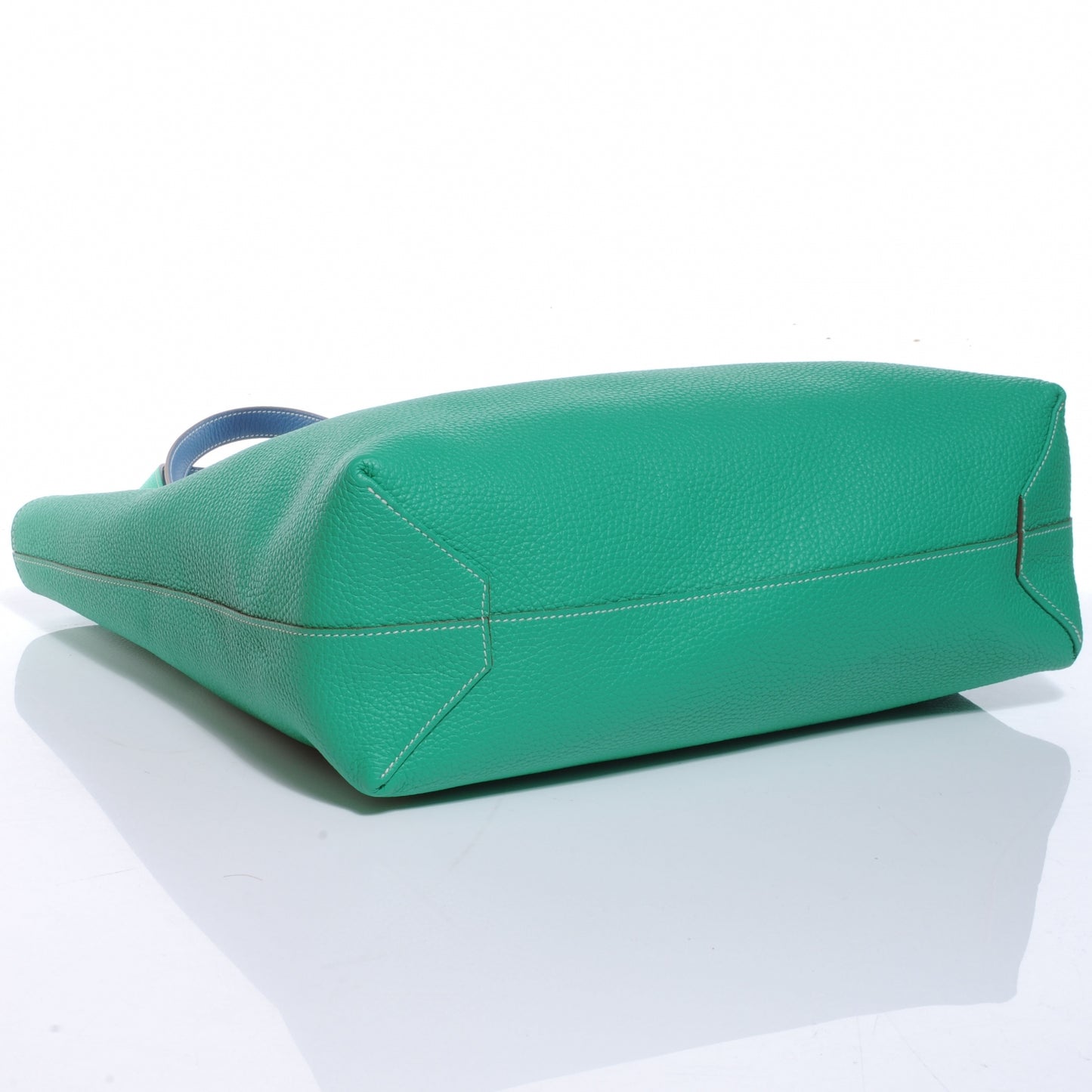 Taurillon Clemence Double Sens 45 Reversible Tote Menthe and Bleu Thalassa