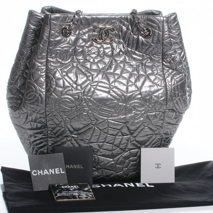 Chanel Vinyl Graphic Edge Tote Silver 5 of 8