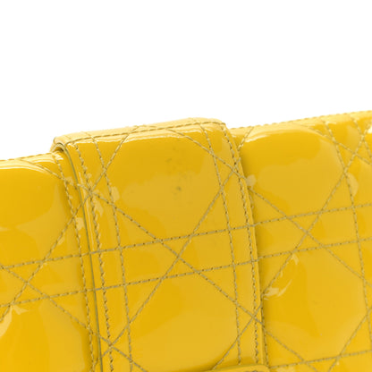 Christian Dior Patent Cannage New Lock Pouch Yellow 12 of 14