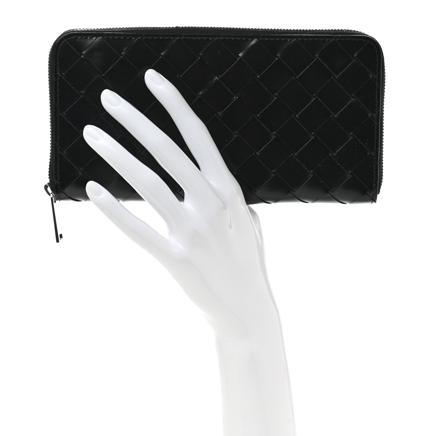 Bottega Veneta Nappa Intrecciato Zip Around Wallet Black 2 of 7