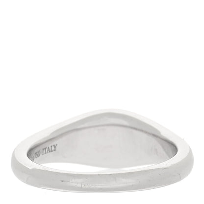 Tiffany 18K White Gold Diamond Micro Oval Signet Ring 44 1043318